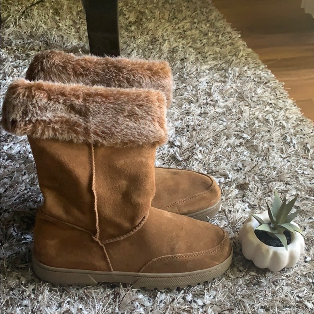 Rampage faux fur‎ camel warm winter boots